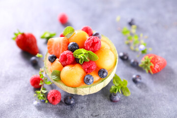 melon salad with berries fruits