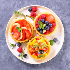 fruit tart with berries fruits