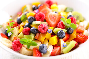 fresh fruit salad in bowl