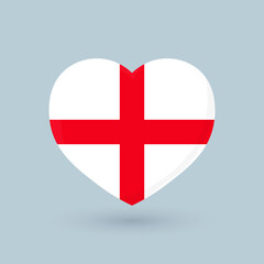Fototapeta premium Heart symbol, flag of England, vector illustration