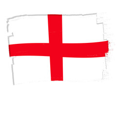 Flag of England, banner with grunge brush
