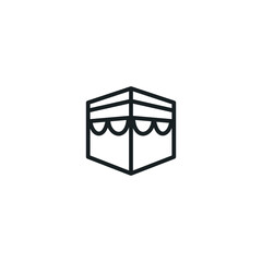 kaaba icon hajj symbol logo template