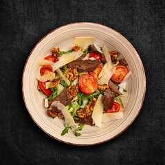 Grilled beef steak salad