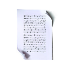 Vector Vintage Scroll Isolated on White Background with Musical Notes on it.
