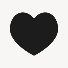 Heart filled icon black for social media app