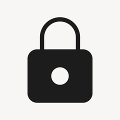 Padlock filled icon black secured mode symbol for social media app