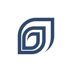 Simple leaf logo and abstract nature , line style