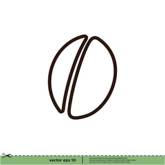 coffee bean icon vector illustration simple design element