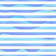 Blue and white seamless stripes pattern in vector. Print for fabric, wallpaper.