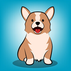 Cute Cartoon Vector Illustration of a corgi dog.