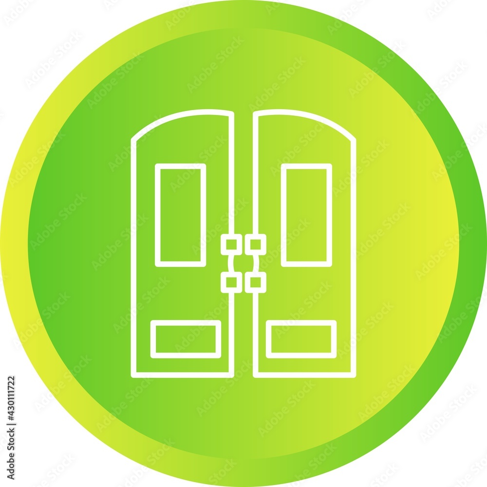 Sticker Unique Doors Line Vector Icon