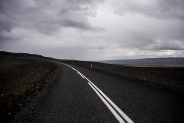 Summer landscape and road in Southern Iceland, Europe