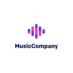 Sound Wave Music Vector Abstract Illustration Logo Icon Design Template Element