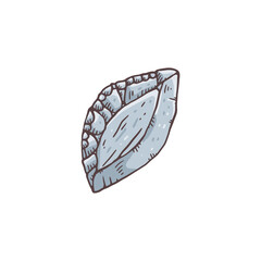 Stone age hand tool made of sharp rock sketch vector illustration isolated.