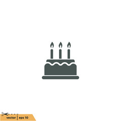 birthday cake icon vector illustration simple design element