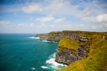 Spring landscape in Cliffs of Moher (Aillte An Mhothair), Ireland