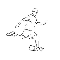 Continuous one line of soccer in silhouette. Minimal style. Perfect for cards, party invitations, posters, stickers, clothing. Football concept