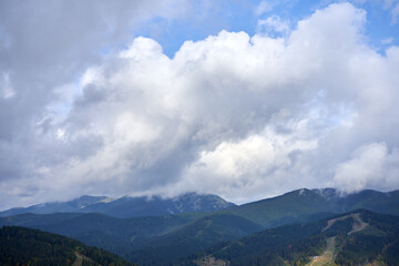 Obraz na płótnie Canvas mountain landscape with cloud sky Carpathian Ukraine
