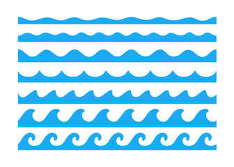 Water wave vector. Waves swaying in lakes and oceans Isolated on white background