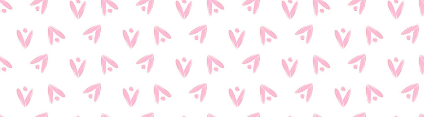 Cute seamless pattern with hearts and polka dot. Romantic print. White, pink.