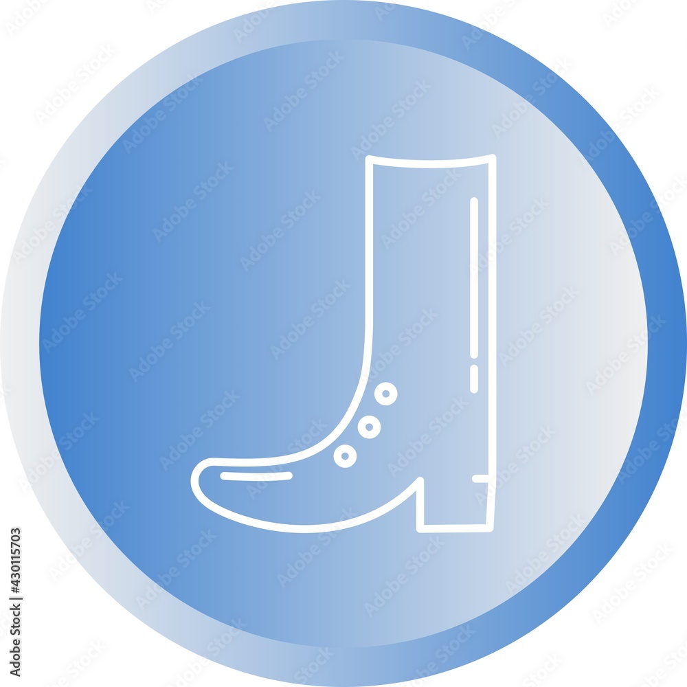 Sticker unique cowboy boot line vector icon