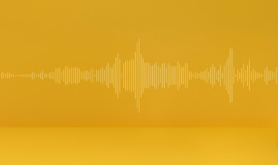 Sound wave on a yellow studio background.