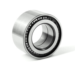 Close-up of double row roller ball bearing,rear axle isolated on white background with clipping path.