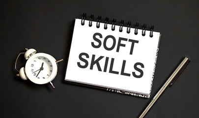 Word writing text SOFT SKILLS . Business concept on black background