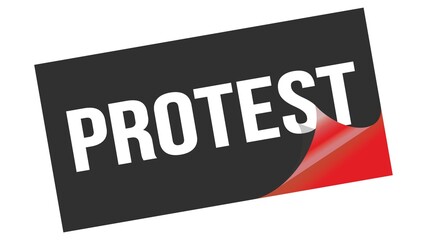 PROTEST text on black red sticker stamp.