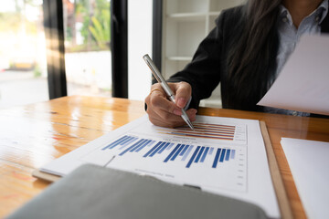 bookkeeper or financial inspector hands making report, calculating or checking balance. Home finances, investment, economy, saving money or insurance concept