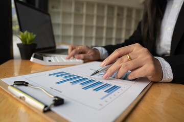 bookkeeper or financial inspector hands making report, calculating or checking balance. Home finances, investment, economy, saving money or insurance concept