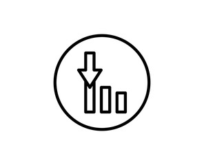 Down graph line icon