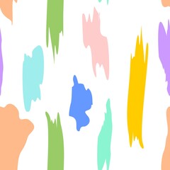 Abstract seamless pattern with paint strokes. Vector image.