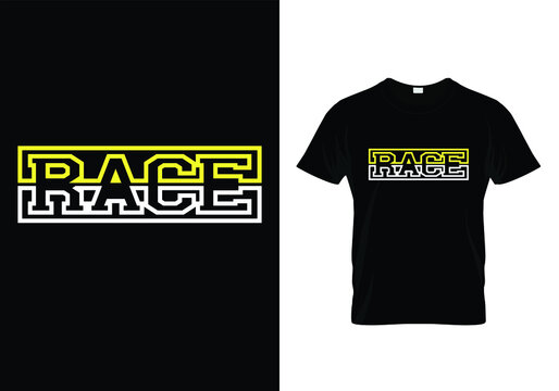  race minimal simple text t-shirt design