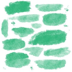 Fototapeta na wymiar pattern green cute spots on a white background, ball, paint, watercolor