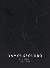 Map of Yamoussoukro, Ivory Coast