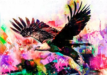 Zelfklevend Fotobehang abstract background with eagle © reznik_val