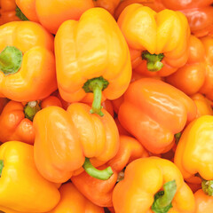 Food background yellow paprika, vegetables close up