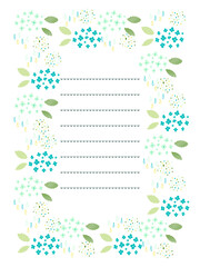 梅雨の日のアジサイ手紙フレーム