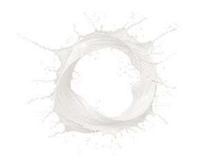 Milk splash isolated on background, liquid or Yogurt splash, Include clipping path
