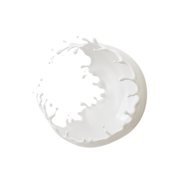Milk splash in sphere shape isolated on white background