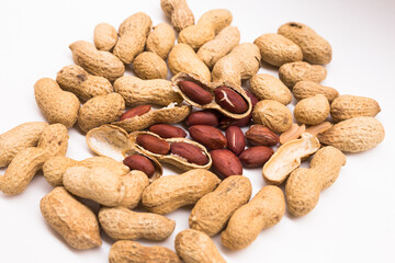 peanut kernels on a white background