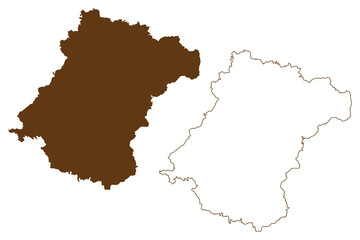 Fototapeta na wymiar Schwalm-Eder district (Federal Republic of Germany, rural district Kassel region, State of Hessen, Hesse, Hessia) map vector illustration, scribble sketch Schwalm Eder Kreis map