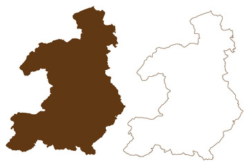 Waldeck-Frankenberg district (Federal Republic of Germany, rural district Kassel region, State of Hessen, Hesse, Hessia) map vector illustration, scribble sketch Waldeck Frankenberg map