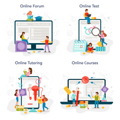 Sexual education online service or platform set. Sexual health lesson