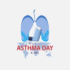 Fototapeta premium Vector illustration for world asthma day-4 may