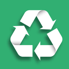 Obraz premium 3D White Universal Recycling Symbol