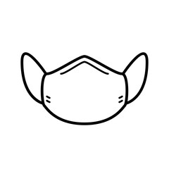 Protective face mask. symbol. Protective mask on white background. Face mask vector.