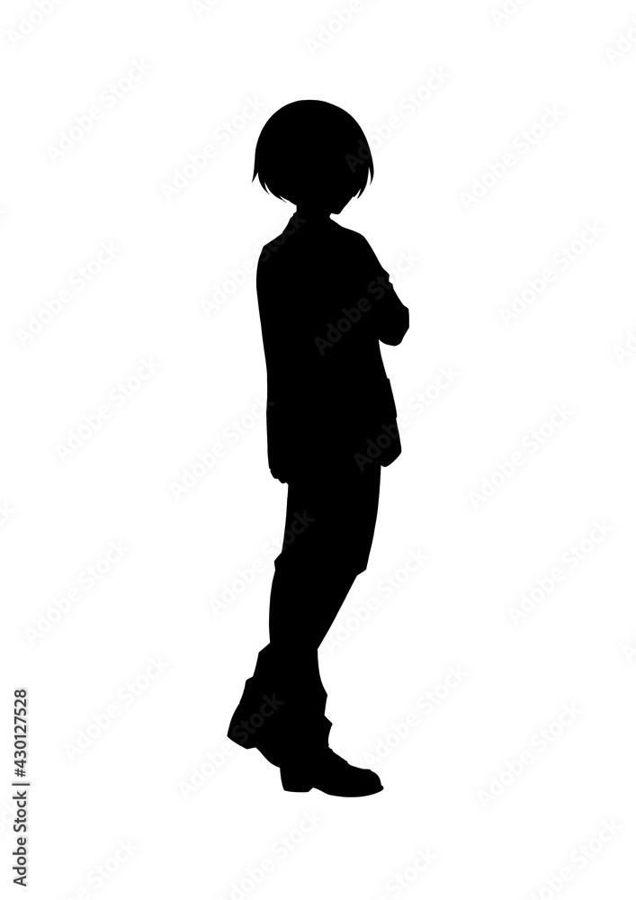 Canvas Prints silhouette illustration of a boy in anime style