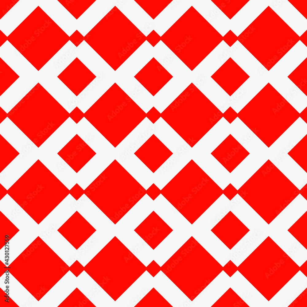 Aufkleber red seamless rhombuses pattern. vector and seamless ornament with diamonds.